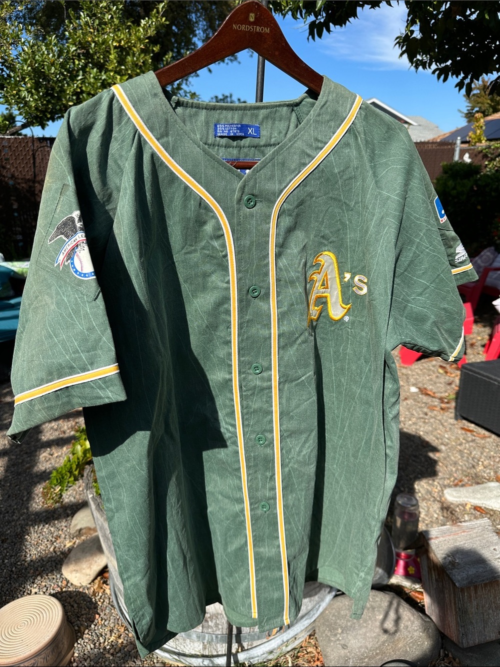 Vintage Oakland A's Green and Yellow Starter Jersey